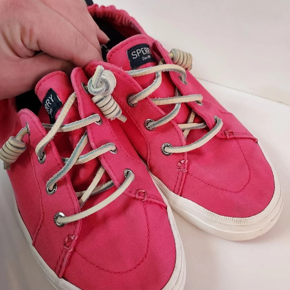 Sperry Women’s Crest Ebb Raspberry Canvas Lace Up Sneakers in Size 7.5M - Picture 13 of 14